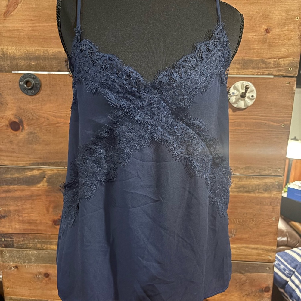 Lush Navy Blue Lace Cami Top